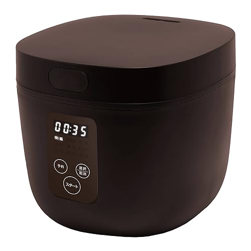 多機能炊飯器 4合 マイコン式 マットブラウン 一人暮らし 9種類の充実のメニュー(炊飯/早炊き/お粥/スープ/煮る/ヨーグルト/ケーキ/蒸す/保温) 予約炊飯 自動保温 コンパクト スタイリッシュ かんたん操作 お手入れらくらく 炊飯器 調理鍋 蒸し皿/しゃもじ/計量カップ付き d000